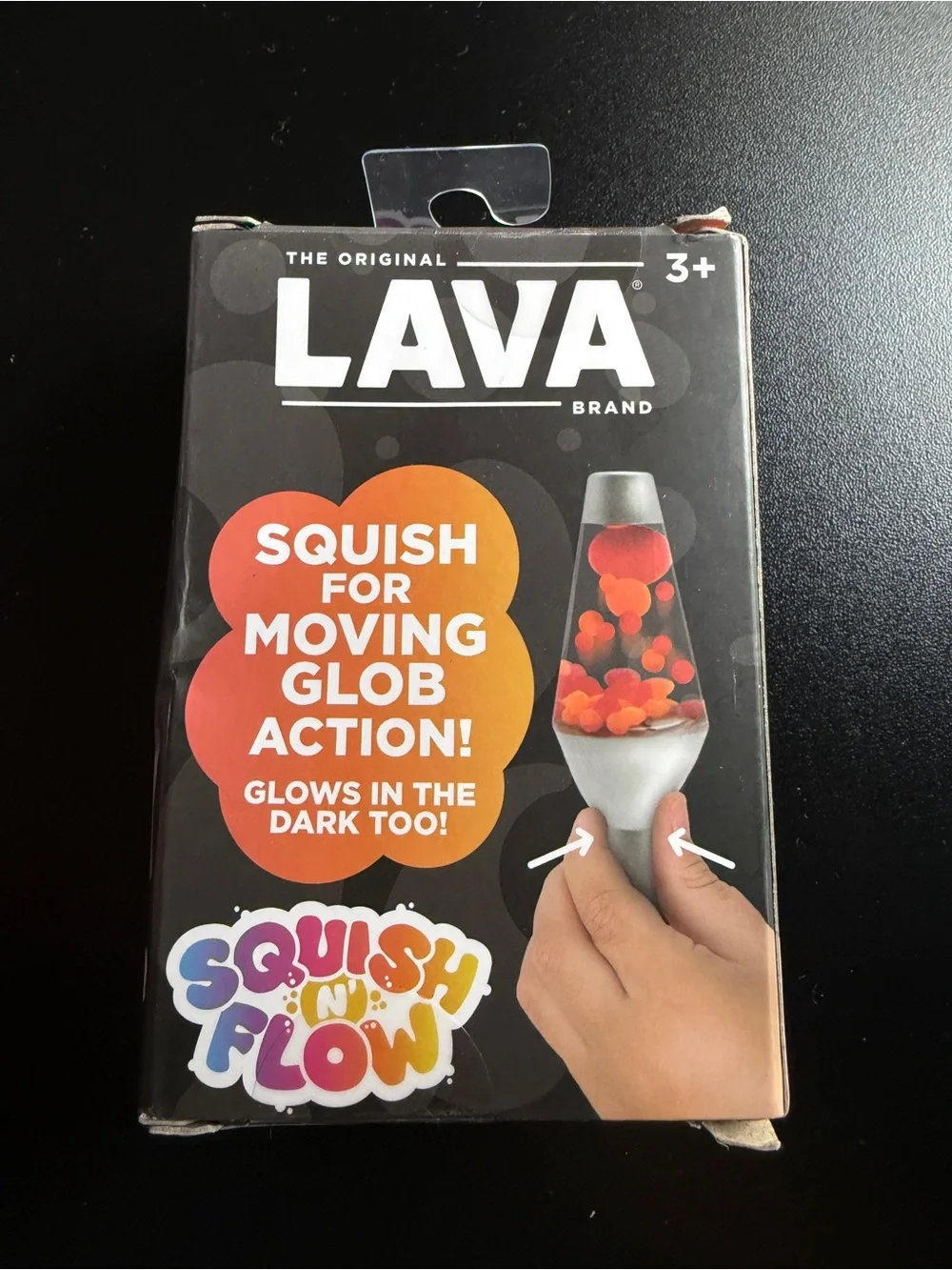 Schylling Squish 'n Flow Original Lava Lamp Glow Dark Squishy Toy Orange Yellow